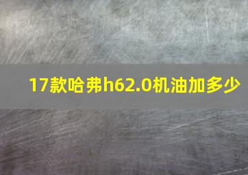 17款哈弗h62.0机油加多少