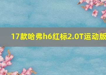 17款哈弗h6红标2.0T运动版