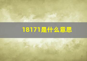 18171是什么意思