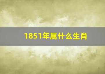 1851年属什么生肖