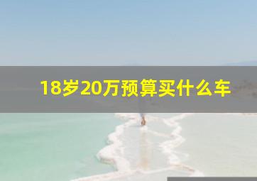 18岁20万预算买什么车