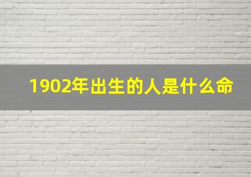 1902年出生的人是什么命