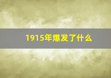 1915年爆发了什么