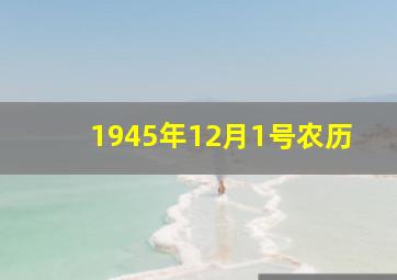 1945年12月1号农历