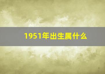 1951年出生属什么