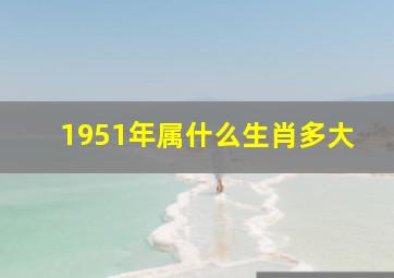 1951年属什么生肖多大