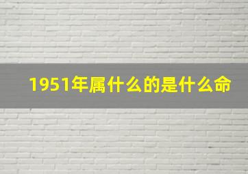 1951年属什么的是什么命