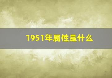 1951年属性是什么