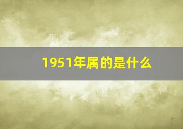 1951年属的是什么