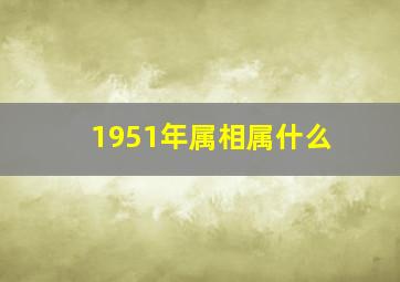 1951年属相属什么