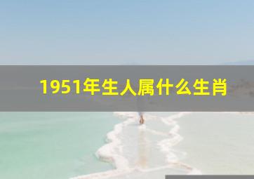 1951年生人属什么生肖