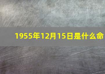 1955年12月15日是什么命