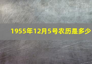 1955年12月5号农历是多少