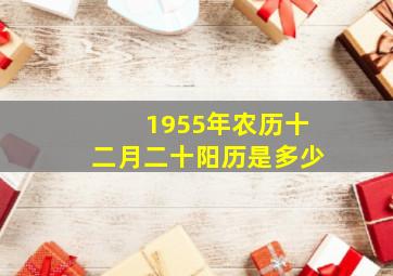 1955年农历十二月二十阳历是多少