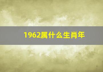 1962属什么生肖年