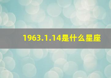 1963.1.14是什么星座