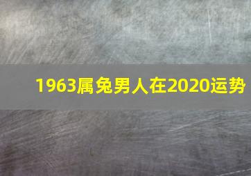 1963属兔男人在2020运势