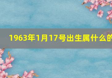 1963年1月17号出生属什么的