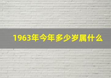 1963年今年多少岁属什么