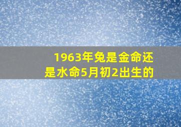 1963年兔是金命还是水命5月初2出生的