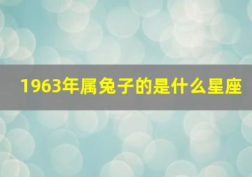 1963年属兔子的是什么星座