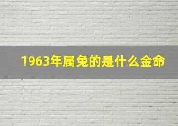 1963年属兔的是什么金命