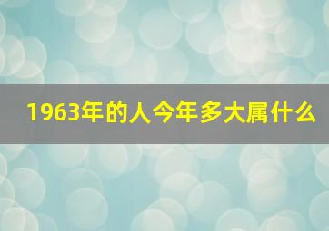 1963年的人今年多大属什么