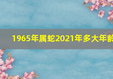 1965年属蛇2021年多大年龄