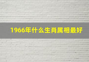 1966年什么生肖属相最好