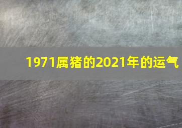 1971属猪的2021年的运气