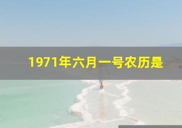 1971年六月一号农历是