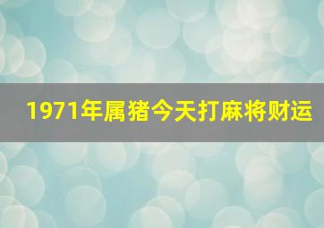 1971年属猪今天打麻将财运