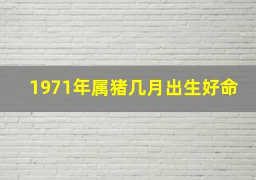 1971年属猪几月出生好命