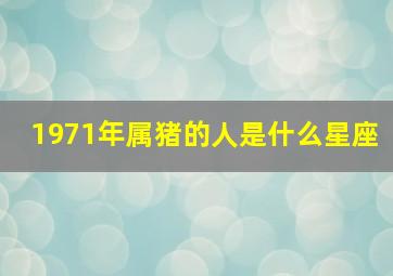 1971年属猪的人是什么星座