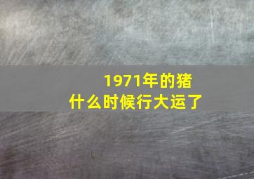 1971年的猪什么时候行大运了