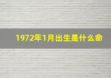 1972年1月出生是什么命