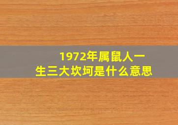 1972年属鼠人一生三大坎坷是什么意思