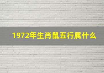 1972年生肖鼠五行属什么