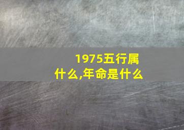 1975五行属什么,年命是什么