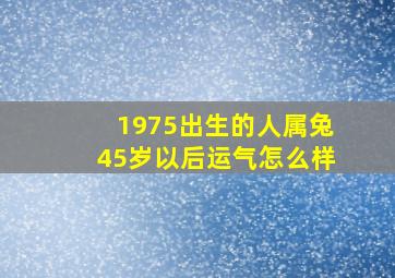 1975出生的人属兔45岁以后运气怎么样