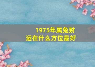 1975年属兔财运在什么方位最好