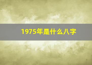 1975年是什么八字