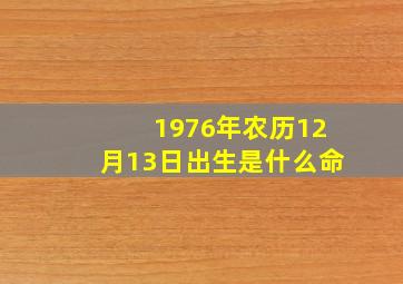 1976年农历12月13日出生是什么命