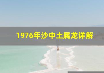 1976年沙中土属龙详解