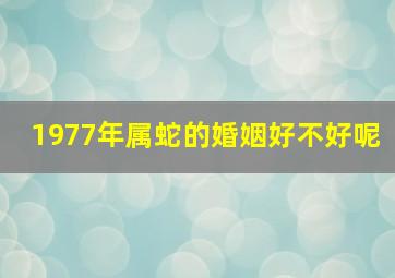 1977年属蛇的婚姻好不好呢