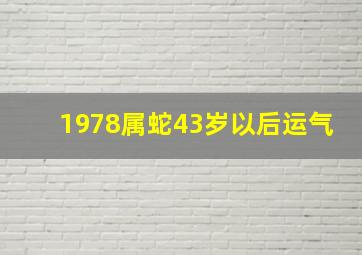 1978属蛇43岁以后运气