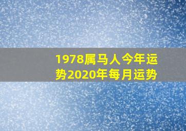 1978属马人今年运势2020年每月运势