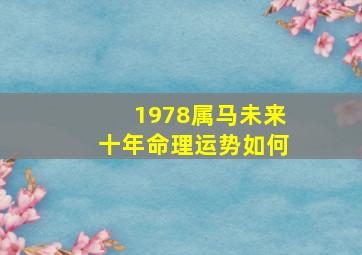 1978属马未来十年命理运势如何