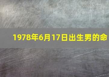 1978年6月17日出生男的命