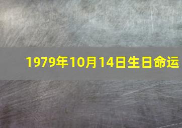 1979年10月14日生日命运